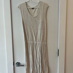 Theory Casual Beige Sleeveless Cotton Dress